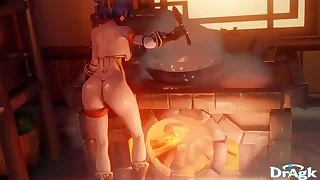 Xiangling Gets her ass penetrated essentially the kitchen's floor first time Anal Genshin Full force porn